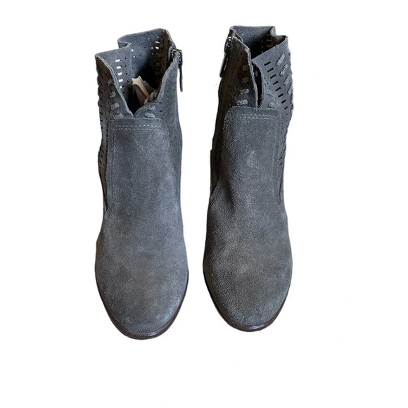 Vince Camuto Fenyia Dark Gray Suede Block Heel Ankle Booties- Women’s 8 - Picture 2 of 13